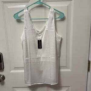 Eloquii White Sleeveless V-Neck Camisole Top